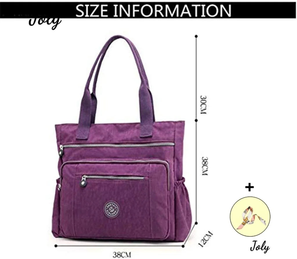 Women's Waterproof Nylon Top-handle Shoulder Bag