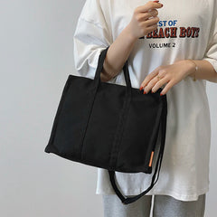 Canvas Casual Tote Women's Bag Solid Shopper Handbag Large Capacity