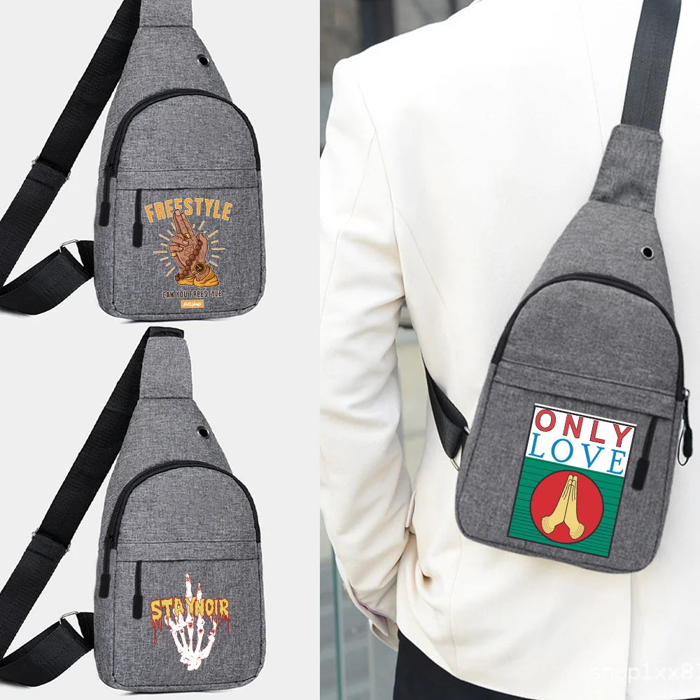 Canvas Chest pack for Men Shoulder Bags Girls Poch Mini Sling Bag Crossbody wall