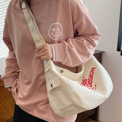 Canvas Commute Bag Large Capacity Women Messenger Bags Casual Shopping Tote