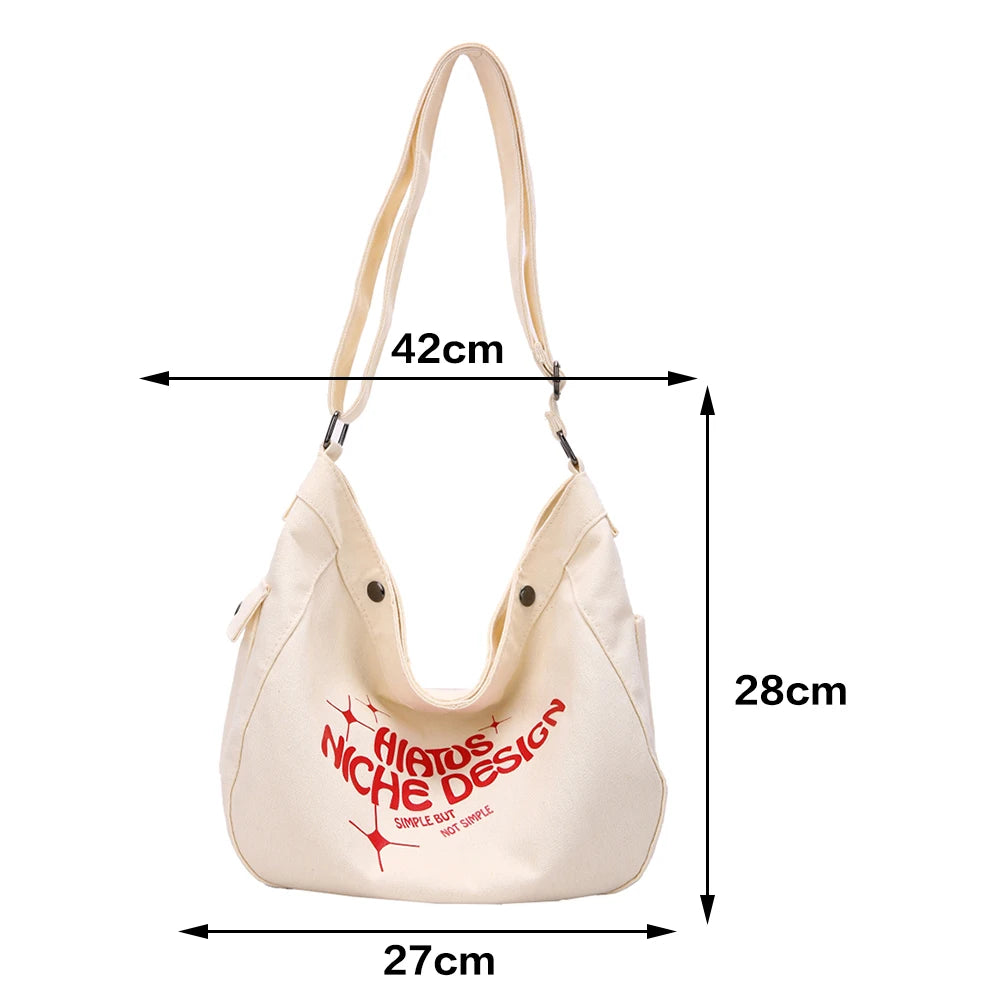 Canvas Commute Bag Large Capacity Women Messenger Bags Casual Shopping Tote