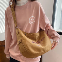 Canvas Commute Bag Large Capacity Women Messenger Bags Casual Shopping Tote