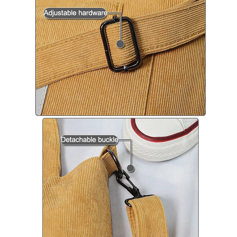 Canvas Corduroy Crossbody Shoulder for Women Purses Handbags