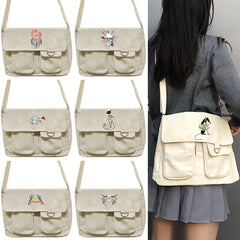Canvas Crossbody Bags Youth Casual Large Capacity Schoolbag Ladies Shoulder Bag