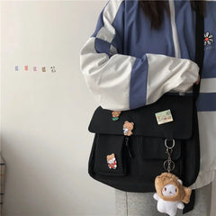Solid Canvas Crossbody Bags for Women Girls
