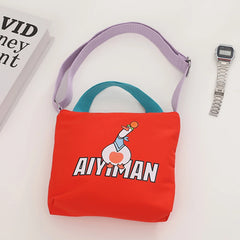 Canvas Crossbody Hand Bag Cartoon Women Handbags Zipper Purse