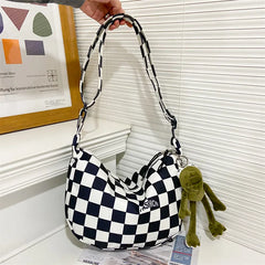 Plaid Crossbody Bag for Women Shoulder Bag Solid Messenger Bag