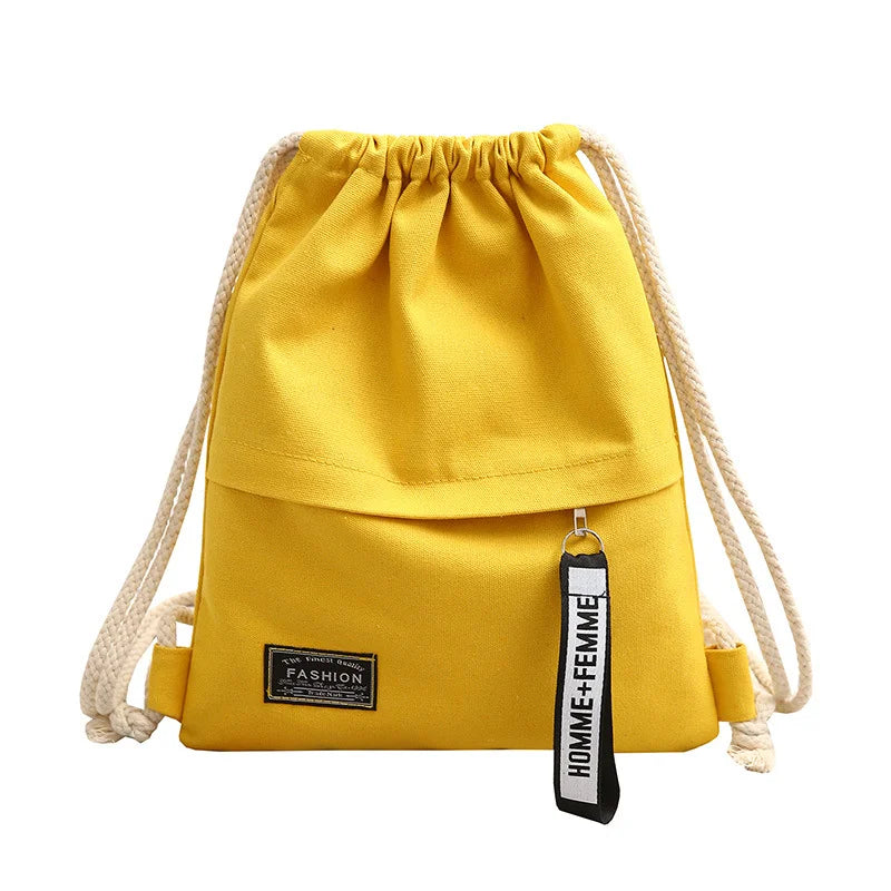 Canvas Drawstring Bags Backpack Sport Storage Bag Eco Friendly Cotton Backpack