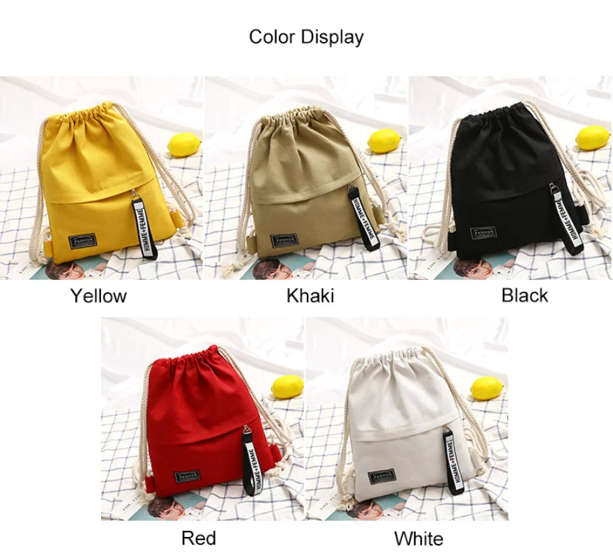 Canvas Drawstring Bags Backpack Sport Storage Bag Eco Friendly Cotton Backpack