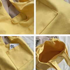 Canvas Eco Shoulder Bags Women Minimalist Students Book School Shopping Totes