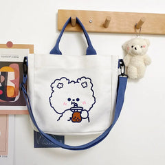 Canvas Handbag Ladies Shoulder Bag Square Messenger Bag