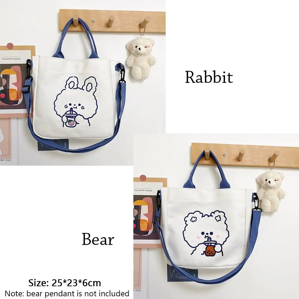 Canvas Handbag Ladies Shoulder Bag Square Messenger Bag