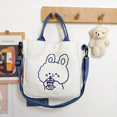 Canvas Handbag Ladies Shoulder Bag Square Messenger Bag