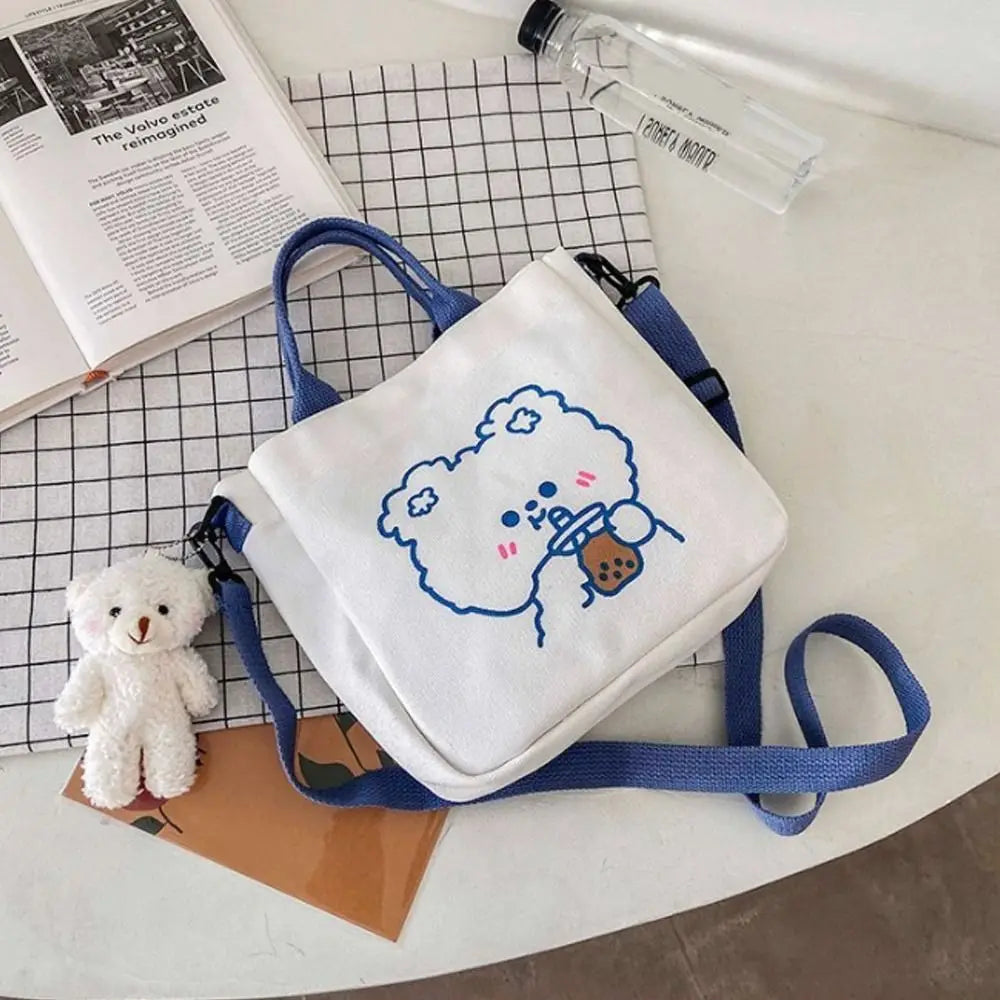 Canvas Handbag Ladies Shoulder Bag Square Messenger Bag