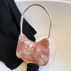 Tie Dye Canvas Handbag for Women Large Shoulder Crossbody Bag