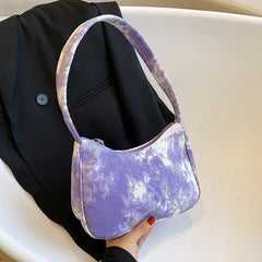 Tie Dye Canvas Handbag for Women Large Shoulder Crossbody Bag