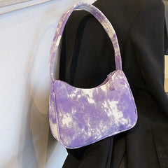 Tie Dye Canvas Handbag for Women Large Shoulder Crossbody Bag