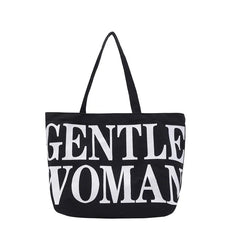Large Capacity Letter Tote Canvas Handbag Shoulder Bag