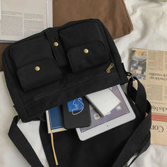 Canvas Shoulder Bags for Teenage Girls Harajuku Messenger Bag