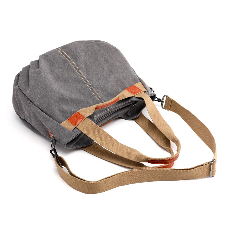 Canvas Hobos Bag Women Handbags Large Capacity Shoulder Bags for Travel Weekend