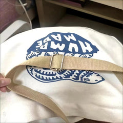 Canvas Human Polar Bear Backpacks Buckle Shoulder Strap Handbag Men Women