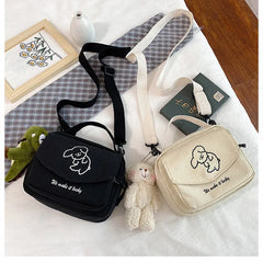 Canvas Ladies Diagonal Cross Bag Cartoon Print Small Handbags Shoulder Bag