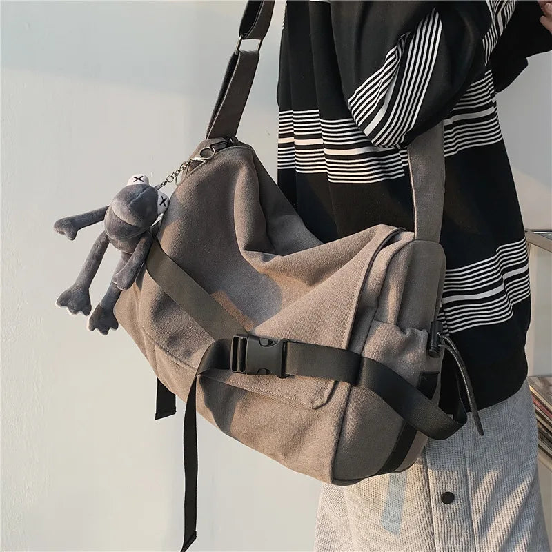 Canvas Messenger Bag Ladies Big Capacity Handbags Shoulder Bag