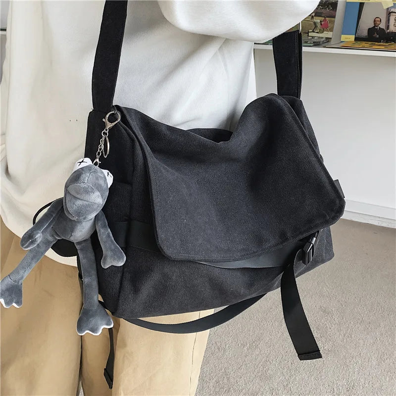 Canvas Messenger Bag Ladies Big Capacity Handbags Shoulder Bag