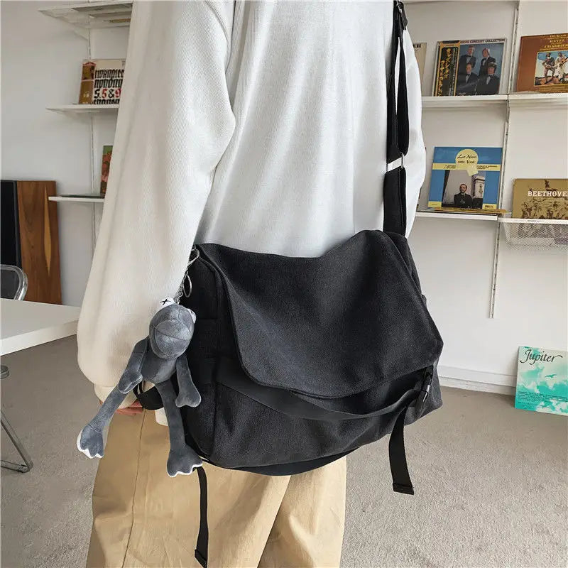 Canvas Messenger Bag Large Capacity Shoulder Bag