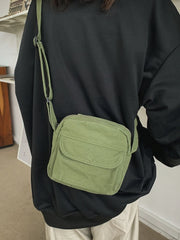 Canvas Messenger Bag Women Casual Nylon Crossbody Bag Mini Handbags