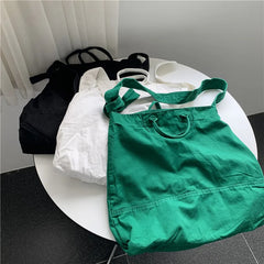 Canvas Messenger Shoulder Bag Japanese Solid Large-capacity Shopping Handbag