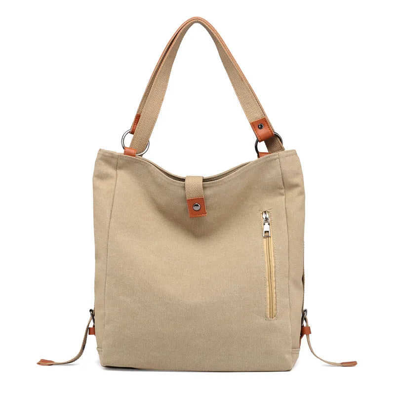 Canvas Multi-function Hand-held Single-shoulder Double-shoulder Female Bag