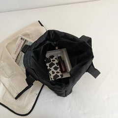 Canvas Shopper Shoulder Bag Soft Cotton Shopping Totes Handbag