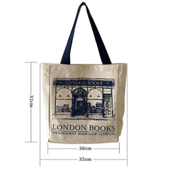 Canvas Shoulder Bag Casual Print Large Capacity Shopping Tote