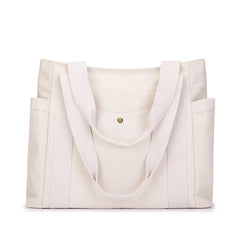 Canvas Shoulder Bag Handbag Large Capacity Mommy Bag Retro Tote Solid