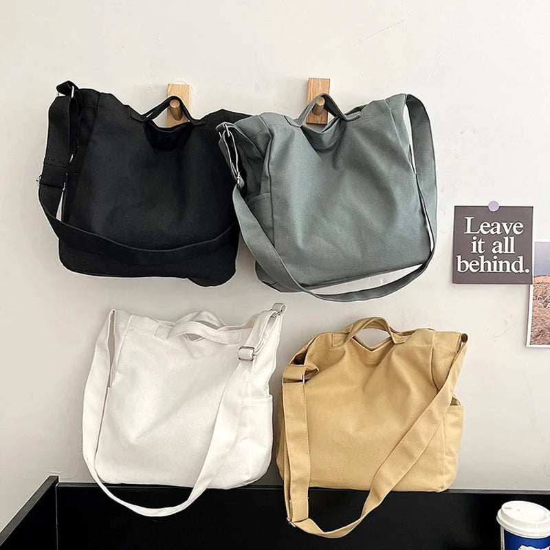 Canvas Shoulder Bag Handbag for Women Casual Tote Eco Crossbody Bag