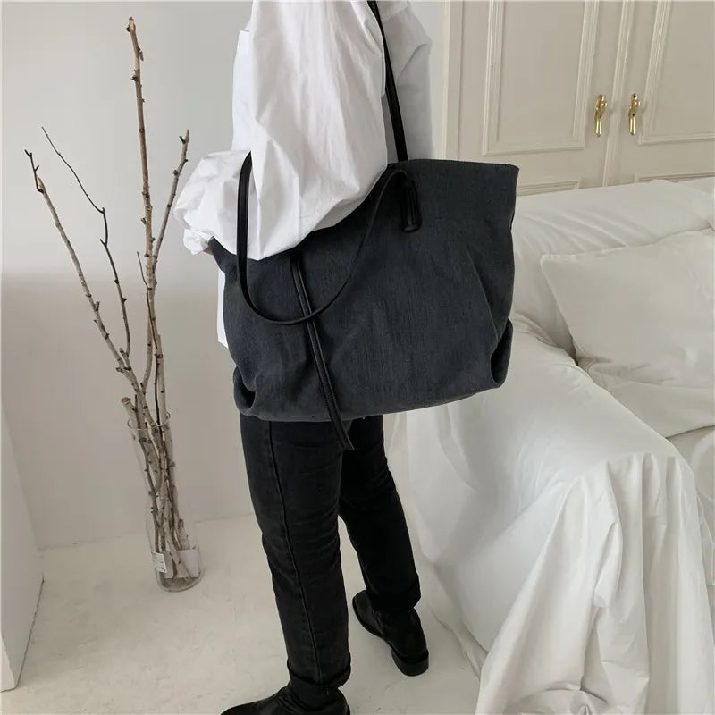 Canvas Shoulder Bag Large-capacity Handbag Shopping Bag