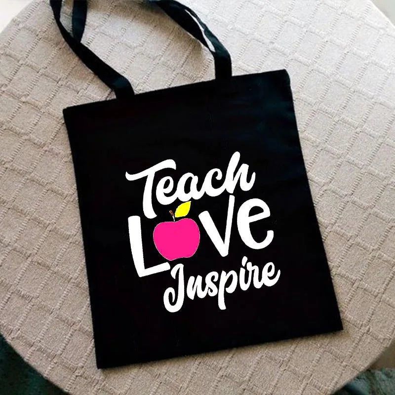 Teacher Love Inspire Women Shopper Canvas Bag