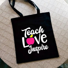 Teacher Love Inspire Women Shopper Canvas Bag