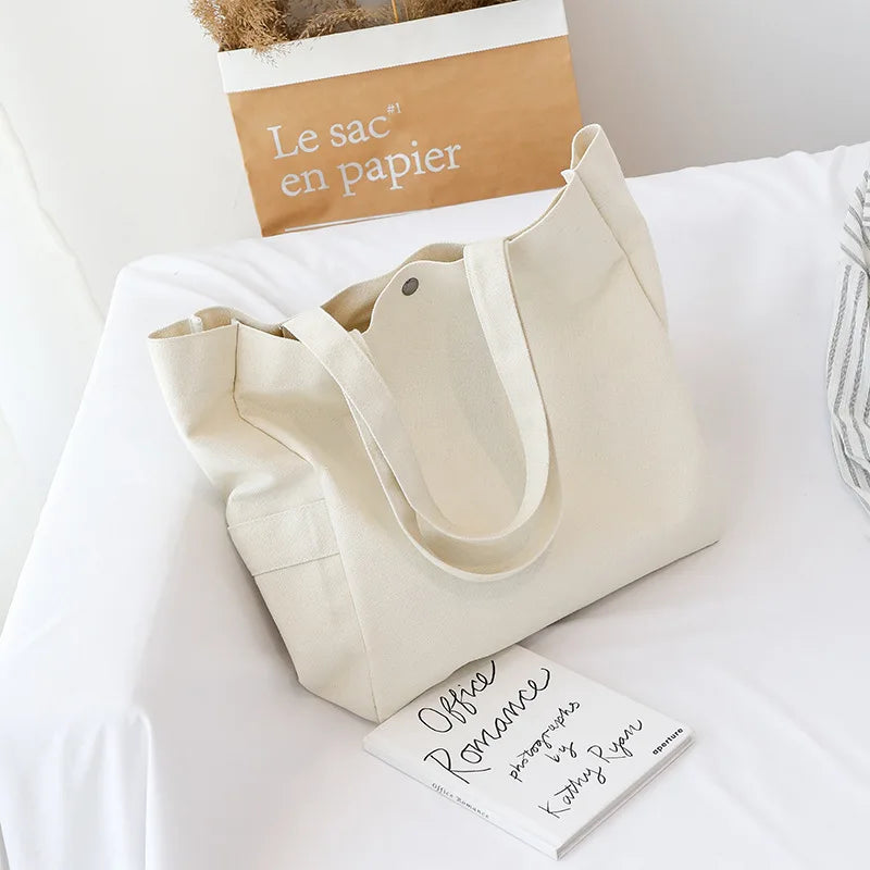 Canvas Shoulder Bags Casual Eco-friendly Large Capacity Tote Bag