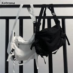 Japanese Retro Canvas Shoulder Crossbody Bag Preppy Style