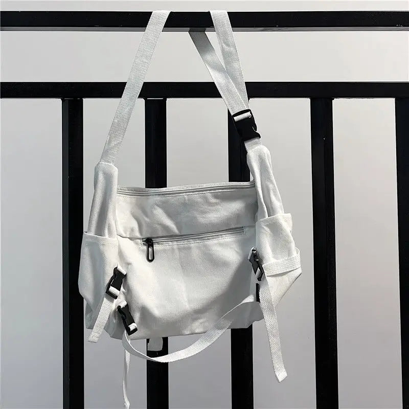 Japanese Retro Canvas Shoulder Crossbody Bag Preppy Style