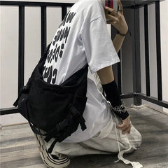 Japanese Retro Canvas Shoulder Crossbody Bag Preppy Style