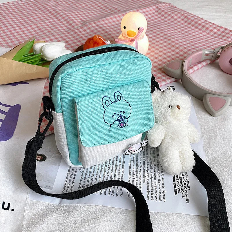 Canvas Shoulder Women's Bag Small Messenger Crossbody Bags for Girls