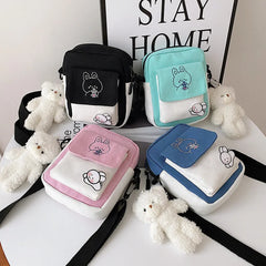 Canvas Shoulder Women's Bag Small Messenger Crossbody Bags for Girls