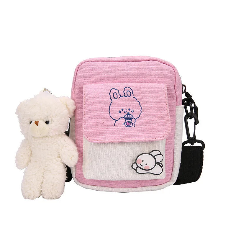 Canvas Shoulder Women's Bag Small Messenger Crossbody Bags for Girls