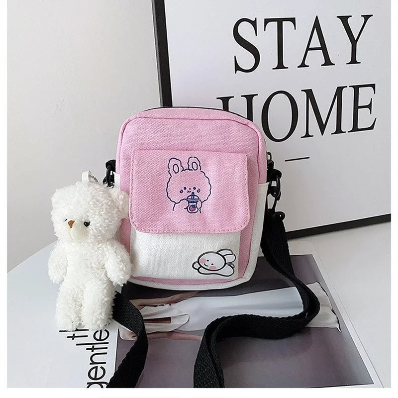 Canvas Small Shoulder Bag for Women