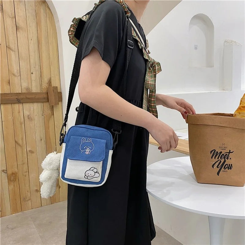 Canvas Small Crossbody Bag for Women