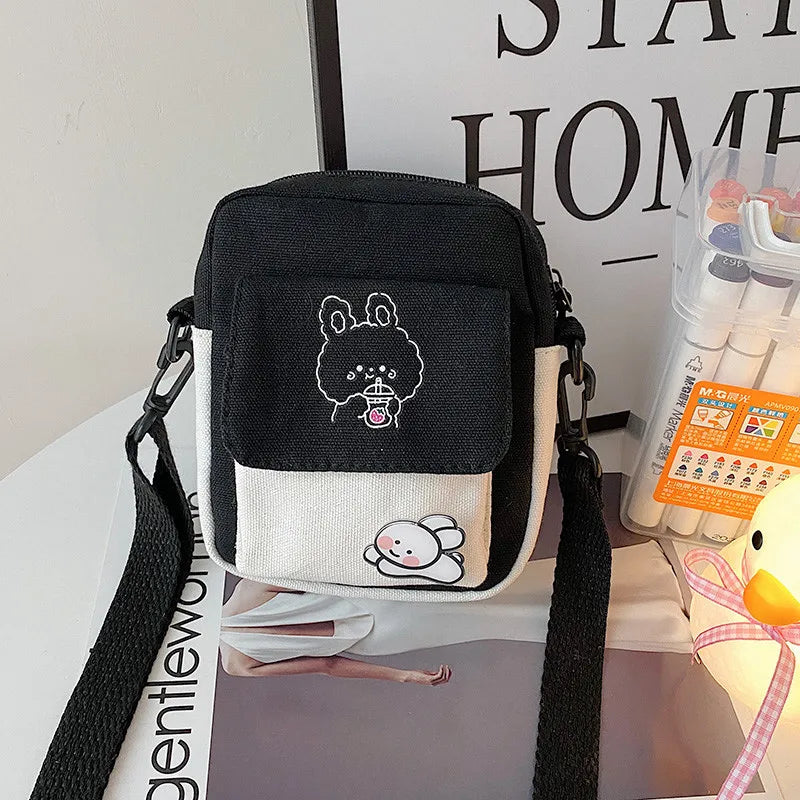 Canvas Small Crossbody Bag for Women