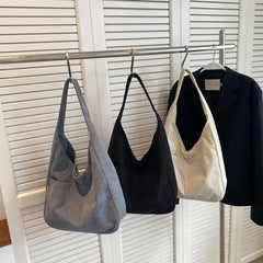 Corduroy Shoulder Tote Bag Large Capacity Handbag Women